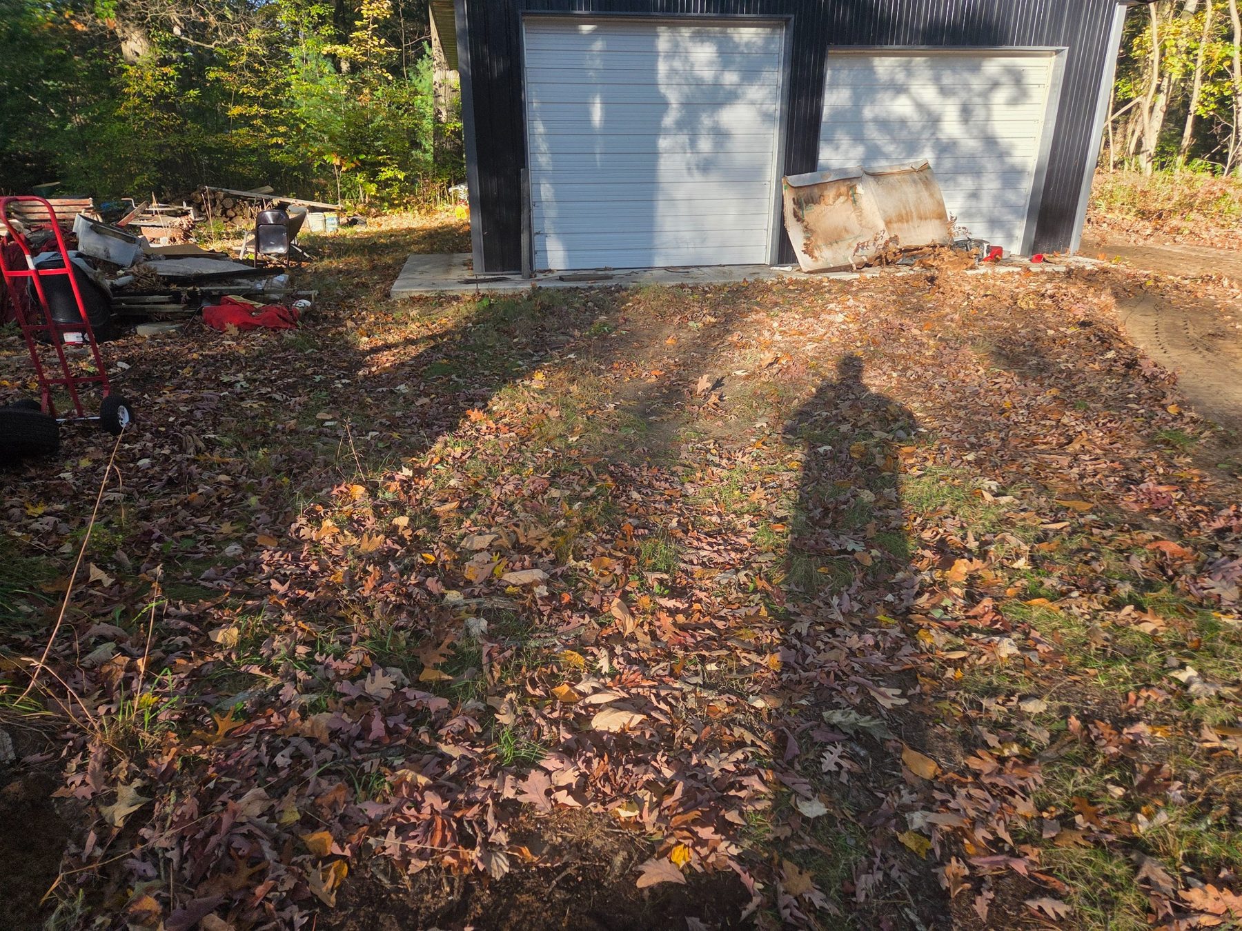 Before site clearing and new garage approach